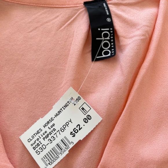 Bobi Papaya Sleeveless Surplice Top NWT - Picture 5 of 7